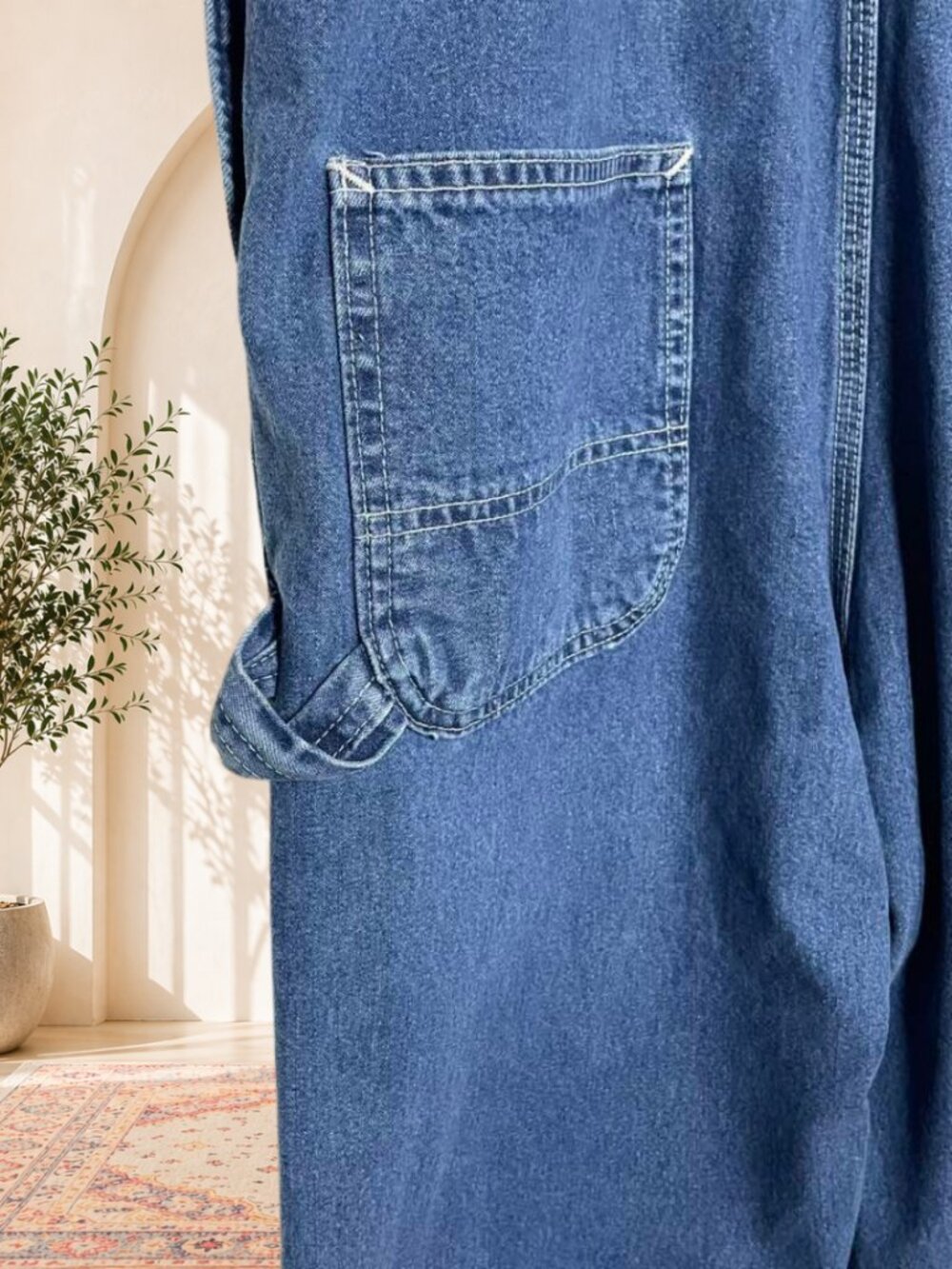 Carhartt Blue Denim Bib Overalls Men's 38x30 Workwear Streetwear - Picture 6 of 12